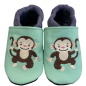Preview: Krabbelschuhe Affe auf mint